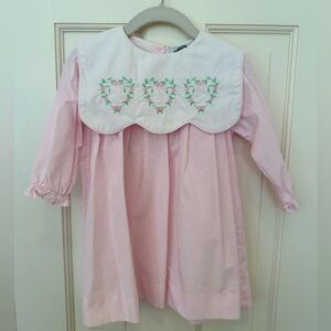 Pink Striped Kids Casual Dress